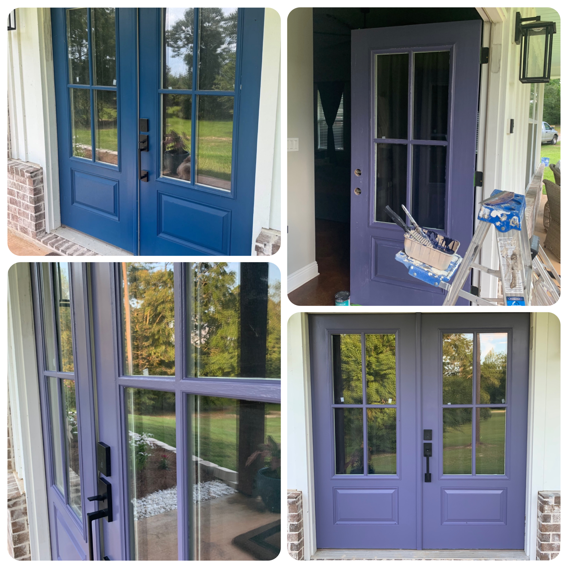 Front door before and after SW Mesmerize in Carriere, MS - Paint Star