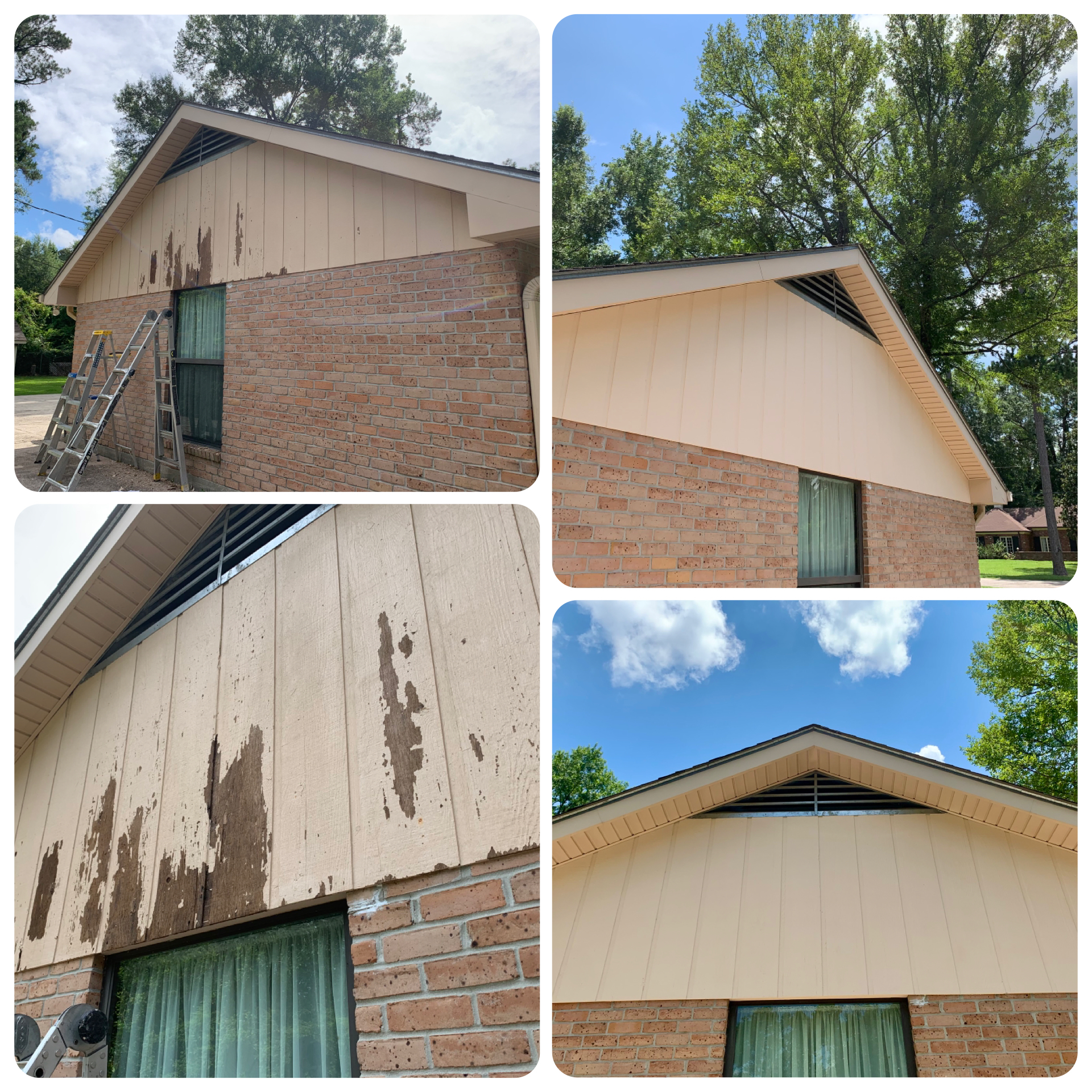 Gable before and after Diamondhead, MS - Paint Star