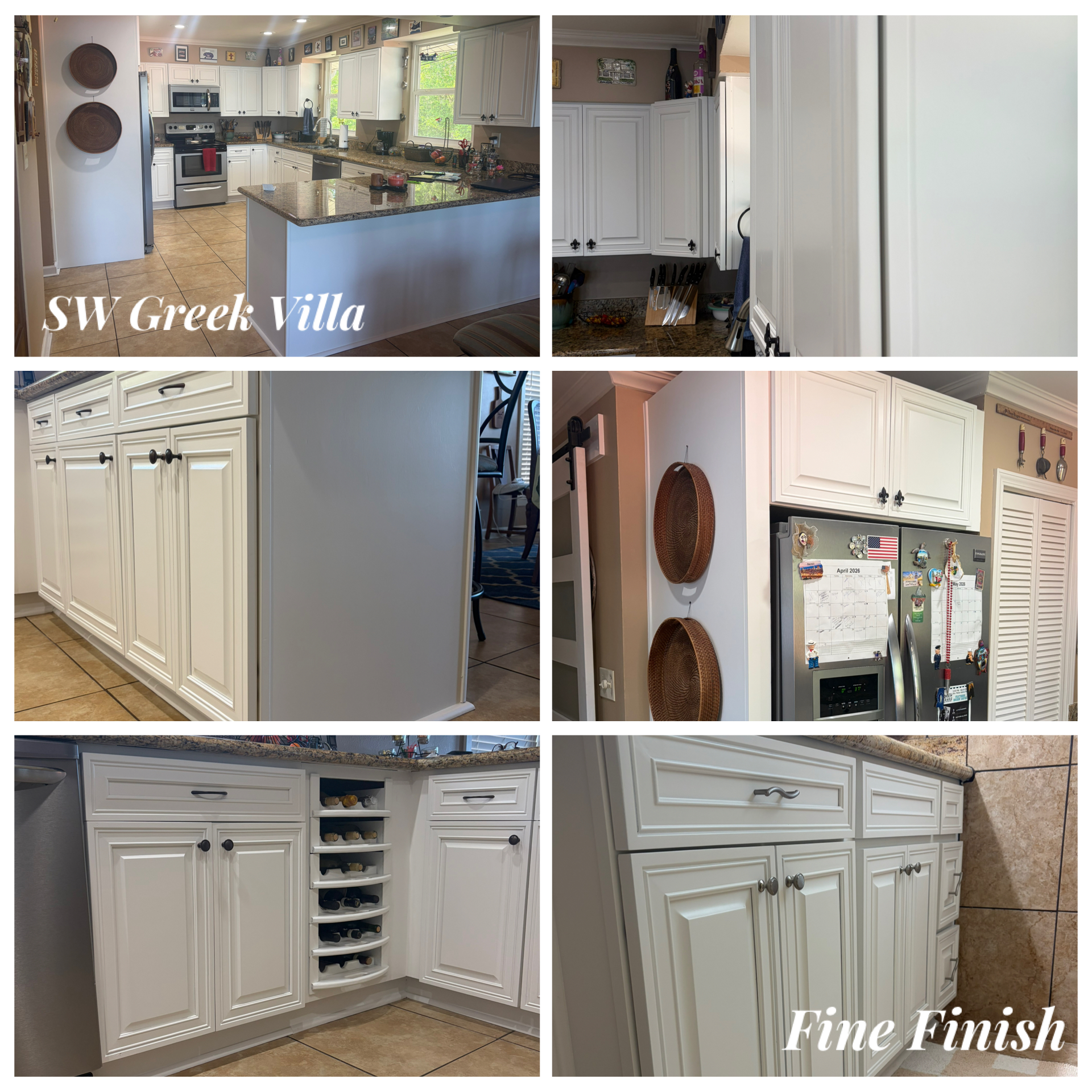 Kitchen cabinets professionally sprayed with SW Greek Villa in Hide-A-Way Lake, MS - Paint Star
